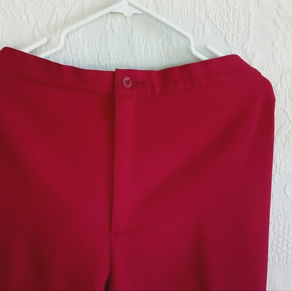 Bend Over Red Straight Leg Dress Pants Retro Pleated Business Colorful Plus 24W - Picture 2 of 14